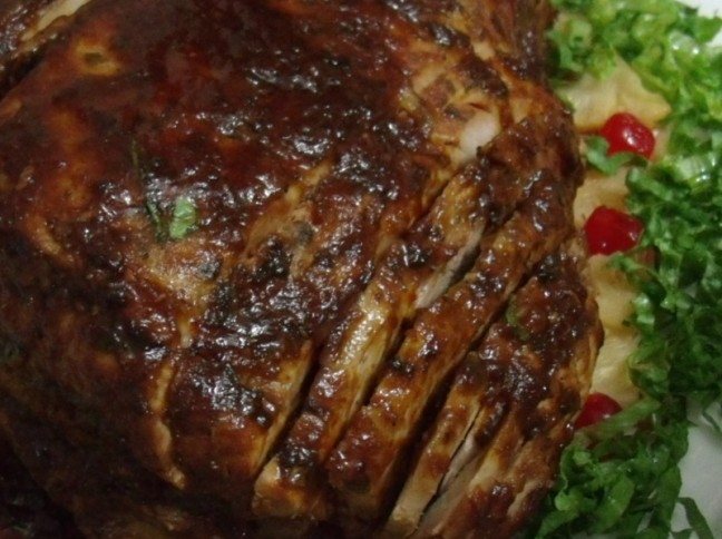 Pernil Assado Ao Vinho E Abacaxi