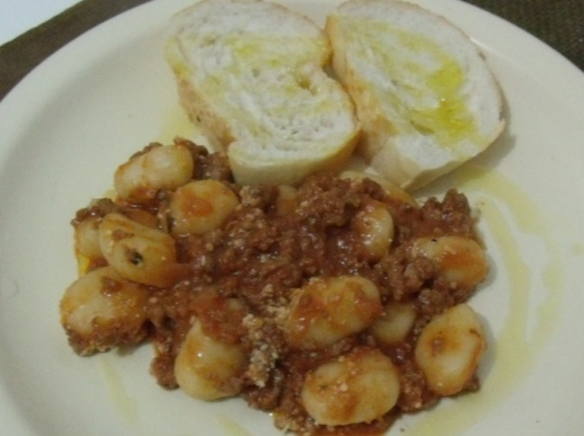 Nhoque Italiano  Bolonhesa