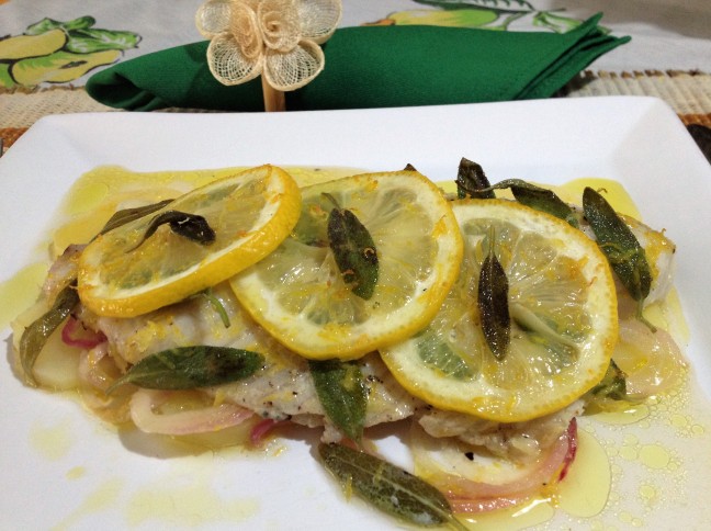 Fil de Tilpia com Manteiga, Limo Siciliano e Slvia Fresca