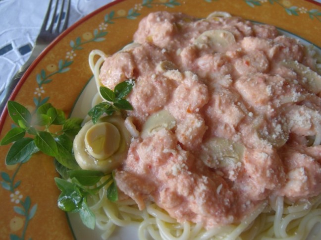 Camares Ao Creme Com Cogumelos