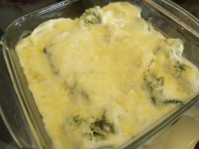 Gratinado De Peixe Com Brcolis, Batata E Abobrinha